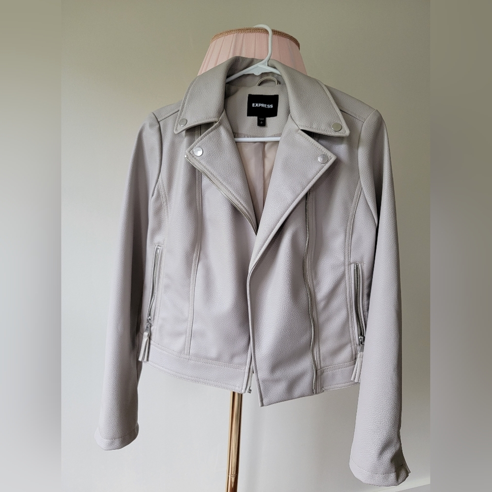 Express Vegan Leather Biker Jacket Size S